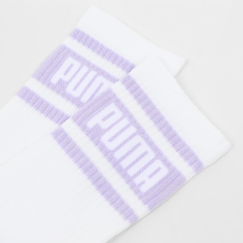 PUMA  彪馬 長襪 Fashion Crew Socks 白 紫 中筒襪 休閒襪 襪子 BB140307