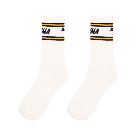 PUMA 長襪 Fashion Crew Socks 米白 黑 橘 復古 中筒襪 休閒襪 襪子 BB148101