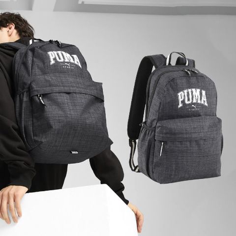 PUMA 後背包 Squad Backpack 黑 白 多夾層 反光 雙肩包 肩背包 背包 09071601