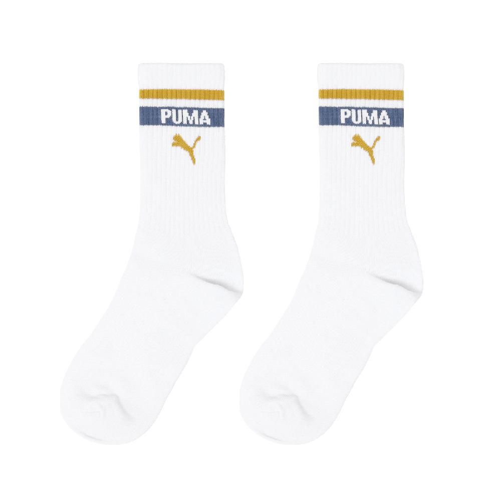 PUMA Puma 彪馬 長襪 Fashion Crew Socks 白 藍 黃 復古 中筒襪 休閒襪 襪子 BB144403