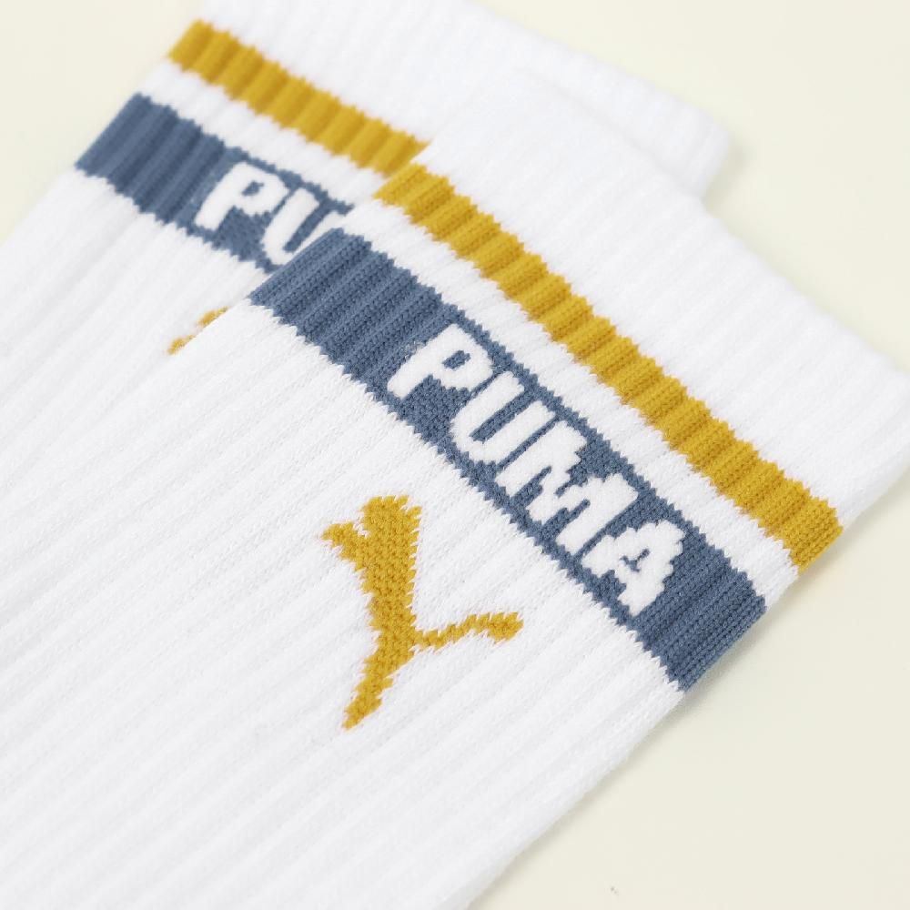 PUMA Puma 彪馬 長襪 Fashion Crew Socks 白 藍 黃 復古 中筒襪 休閒襪 襪子 BB144403