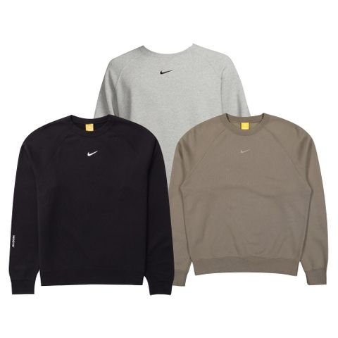 NIKE 耐吉 Nocta x Nike Fleece Crew 大學踢 美版 黑色/灰色/咖啡色 FN8160-010/FN8160-063/FN8160-040