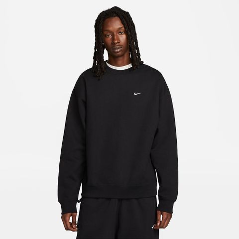 【NIKE】M NK SOLO SWSH FLC CRW 男 長袖上衣 大學T 黑色-DX1361010