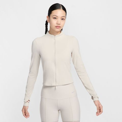 【NIKE】AS W NK INF DF FZ LS TOP 女 長袖上衣 米白色-FV7424104