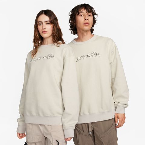 【NIKE】AS U ACG TF CREW FLC GX 男女款 圓領套頭衫 大學T 米灰色-FD8761072