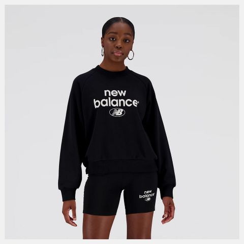 【New Balance】長袖上衣 長袖上衣 女 大學T 黑色_AWT31508BK-F