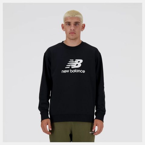 【New Balance】LOGO長袖上衣 長袖上衣 男 大學T 黑色 美版_MT41500BK-F