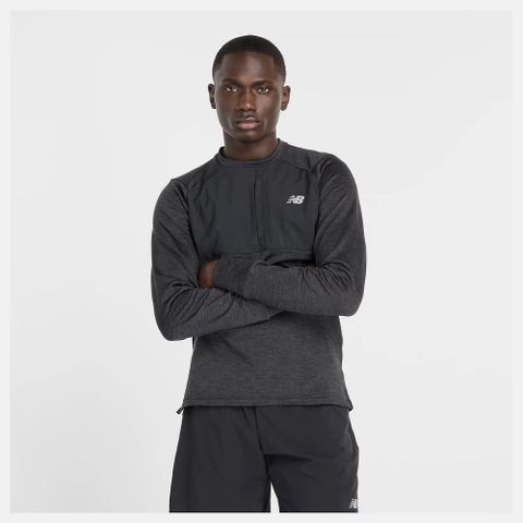【New Balance】長袖衛衣 長袖上衣 男 運動上衣 保暖 黑色 美版_MT43205BK-F