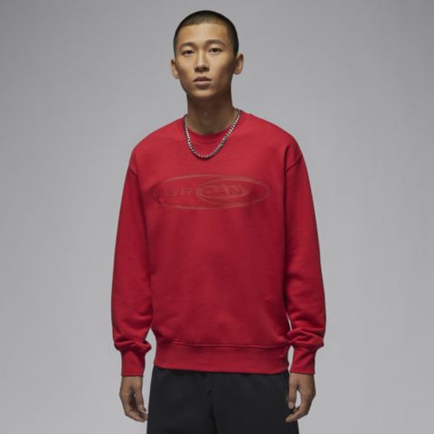 【NIKE】AS M J ESS Y2K GFX CREW LB 男款 圓領套頭衫 大學T 喬丹 紅色-HV9284636