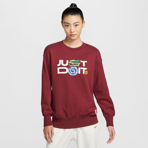 【NIKE】AS W NSW OS CREW 女款 圓領套頭衫 大學T 紅色 CNY 蛇年-HV8462677