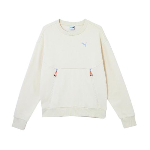 長袖 Tech TB Sweatshirts 男款 米白 寬鬆 內刷毛 保暖 拉鍊口袋 冬季 大學T 衛衣 62973687