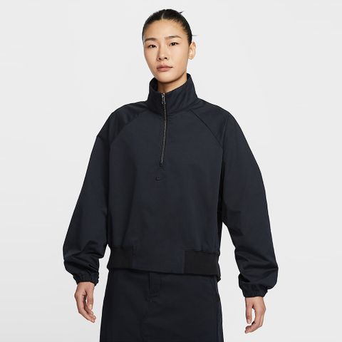 【NIKE】AS W NSW CLLCTN TWILL QZ 女 休閒外套 黑色-HJ0234010
