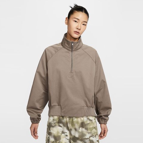 【NIKE】AS W NSW CLLCTN TWILL QZ 女 休閒外套 棕色-HJ0234233