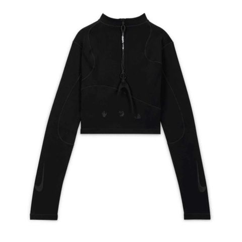 NIKE 耐吉 Nike x Off-White Womens Long-Sleeve Top 短版長袖 黑色 DV5559-010