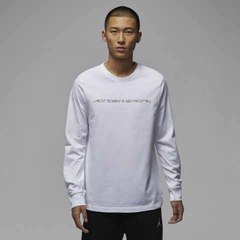 【NIKE】AS M J SPRT DF GFX LS CREW 男款 圓領套頭衫 喬丹 長袖上衣 白色-HJ2345100