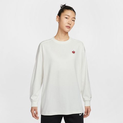 【NIKE】AS W NSW LS TOP OS VDAY GCEL 女款 長袖上衣 白色-IB1670133