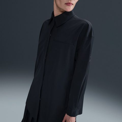 【NIKE】AS W NK 24.7 DF LS SHIRT WVN 女 長袖上衣 襯衫 黑色-HQ0237010