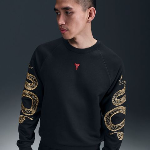 【NIKE】AS KB U NK TF CREW LNY 男 圓領套頭衫 大學T 黑色-HQ4698010