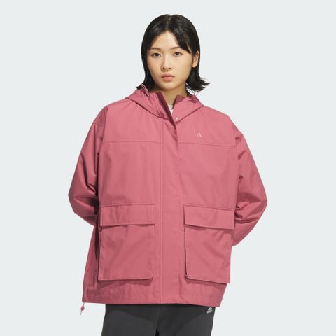 ADIDAS 愛迪達 MOUNTAIN PARKA 休閒外套 女 連帽 寬鬆 粉色-JG3811