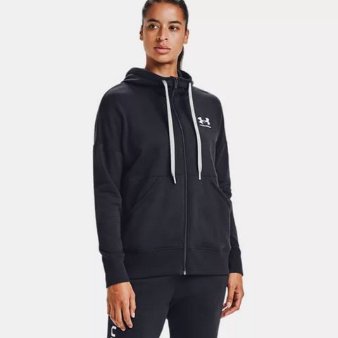【UNDER ARMOUR】Rival Fleece連帽外套 女 黑色-1356400-001