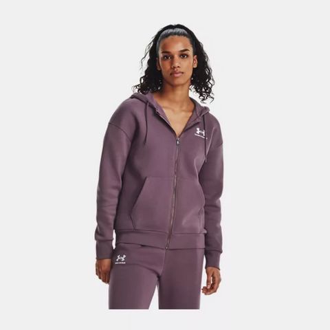 Under Armour 安德瑪 Essential Fleece 連帽外套 女 粉紫色-1379474-500