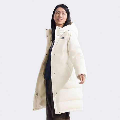 The North Face 北面 女 防風防潑水保暖長版連帽羽絨外套-NF0A81SAQLI