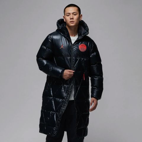 NIKE 耐吉 AS M J PSG PARKA 男 休閒外套 喬丹 連帽 保暖 大衣 黑色-FV7743045