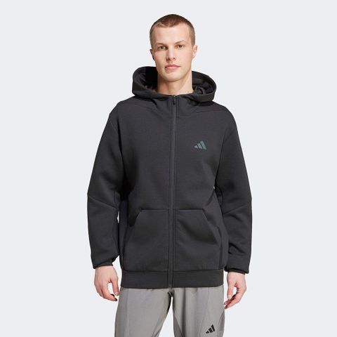 【ADIDAS】D4T FULL-ZIP HO 連帽外套 男 黑色-IY1131