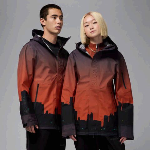 NIKE 耐吉 AS M J AIR JDN SKYLINE GTX JKT 男款 連帽外套 喬丹 黑色 橘-HF9286010