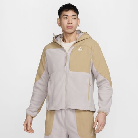 【NIKE】AS U ACG WOLF TREE FZ HD PLUS 男款 刷毛外套 連帽 卡其 灰色-HJ2459297