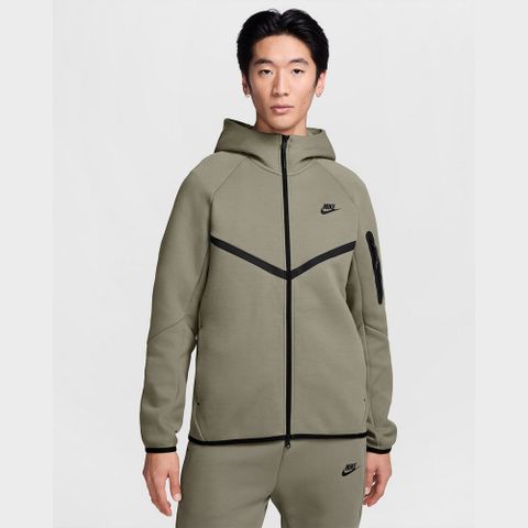 【NIKE】AS M NK TCH FLC FZ WR HOODIE 男 連帽外套 綠色-HV0950320