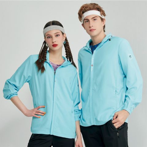 【Londa Polo】涼感單層外套-帽子不可拆收(P258603)水藍色