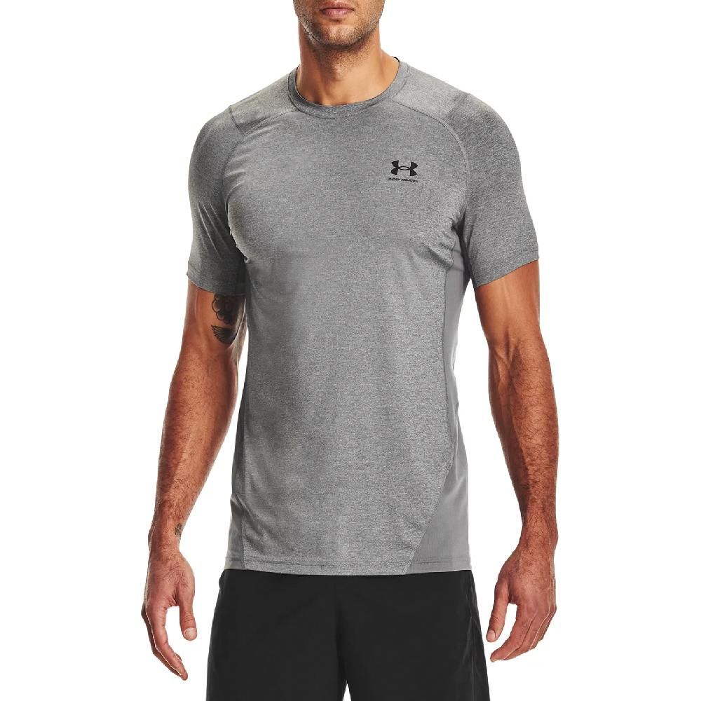 Under Armour  安德瑪 短袖 HG Armour Tee 男款 灰 黑 輕量 親膚 速乾 運動 跑步 短T UA 1361683090