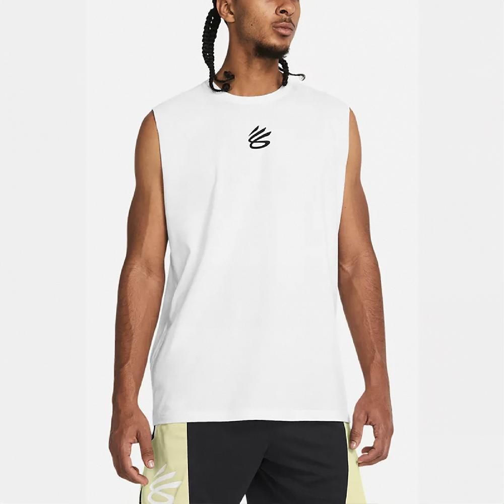 Under Armour  安德瑪 背心 Curry Tank Top 男款 白 黑 彈性 寬鬆 咖哩 運動 籃球 UA 1383377100