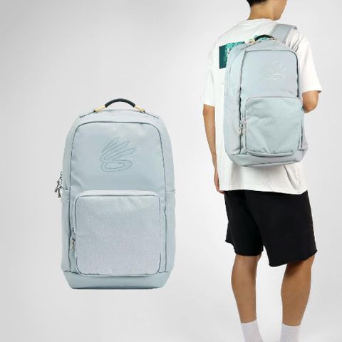 Under Armour 安德瑪 後背包 Curry Splash Backpack 灰藍 15吋 多夾層 筆電包 肩背包 背包 1387544011