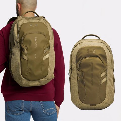 Under Armour 後背包 Hustle 6.0 Pro Backpack 卡其 防潑水 16吋 運動包 筆電包 UA 1384671728