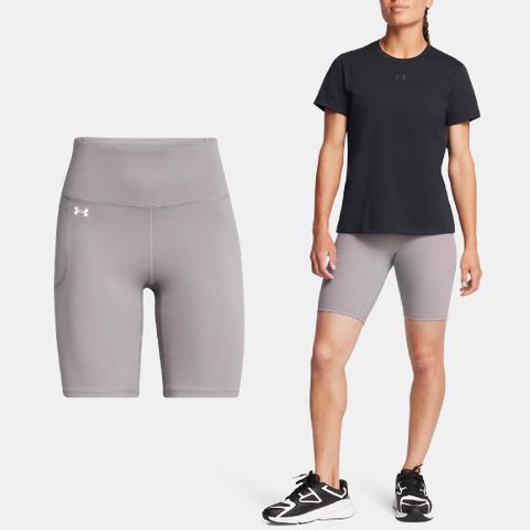 Under Armour 安德瑪 單車褲 Motion Bike Shorts 女款 灰 速乾 吸汗 彈力 緊身褲 UA 1377088015