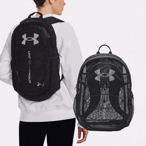 Under Armour 後背包 Hustle Mesh Backpack 黑 灰 15吋 筆電包 運動包 籃球包 UA 1372288001