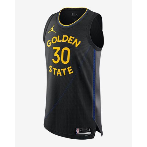 【NIKE】GSW MNK DFADV ATH JSY STM 24 男款 籃球背心 NBA 球員版 勇士隊 黑色-FQ4743010