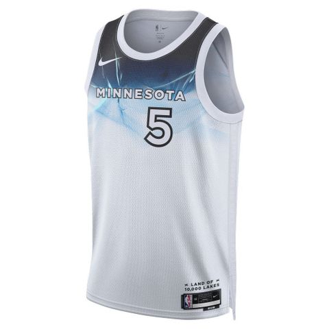 NIKE 耐吉 MIN MNK DF SWGMN JSY CE 24 男 背心上衣 NBA 灰狼隊 白色-FQ4350100