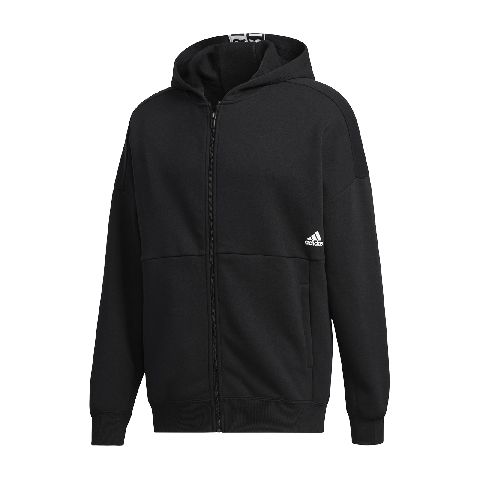 ADIDAS 愛迪達 外套 MH Sweatshirt 運動休閒 男款  連帽外套 穿搭 口袋 基本款 黑 白 GE0384 GE0384