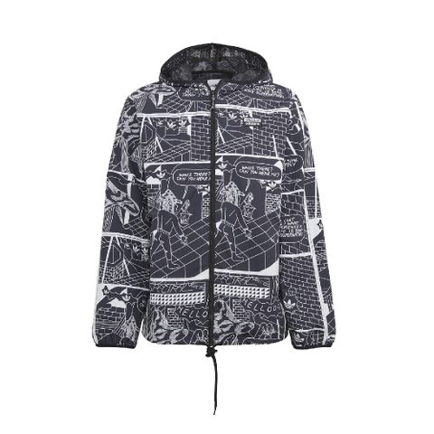 ADIDAS 愛迪達 外套 Graphic Windbreaker 男款  連帽外套 塗鴉 漫畫 R.Y.V. 黑白 GN3333 GN3333