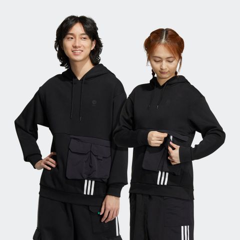 ADIDAS 愛迪達 U UTIL HOODIE 4 連帽上衣 中 黑色-HN2404