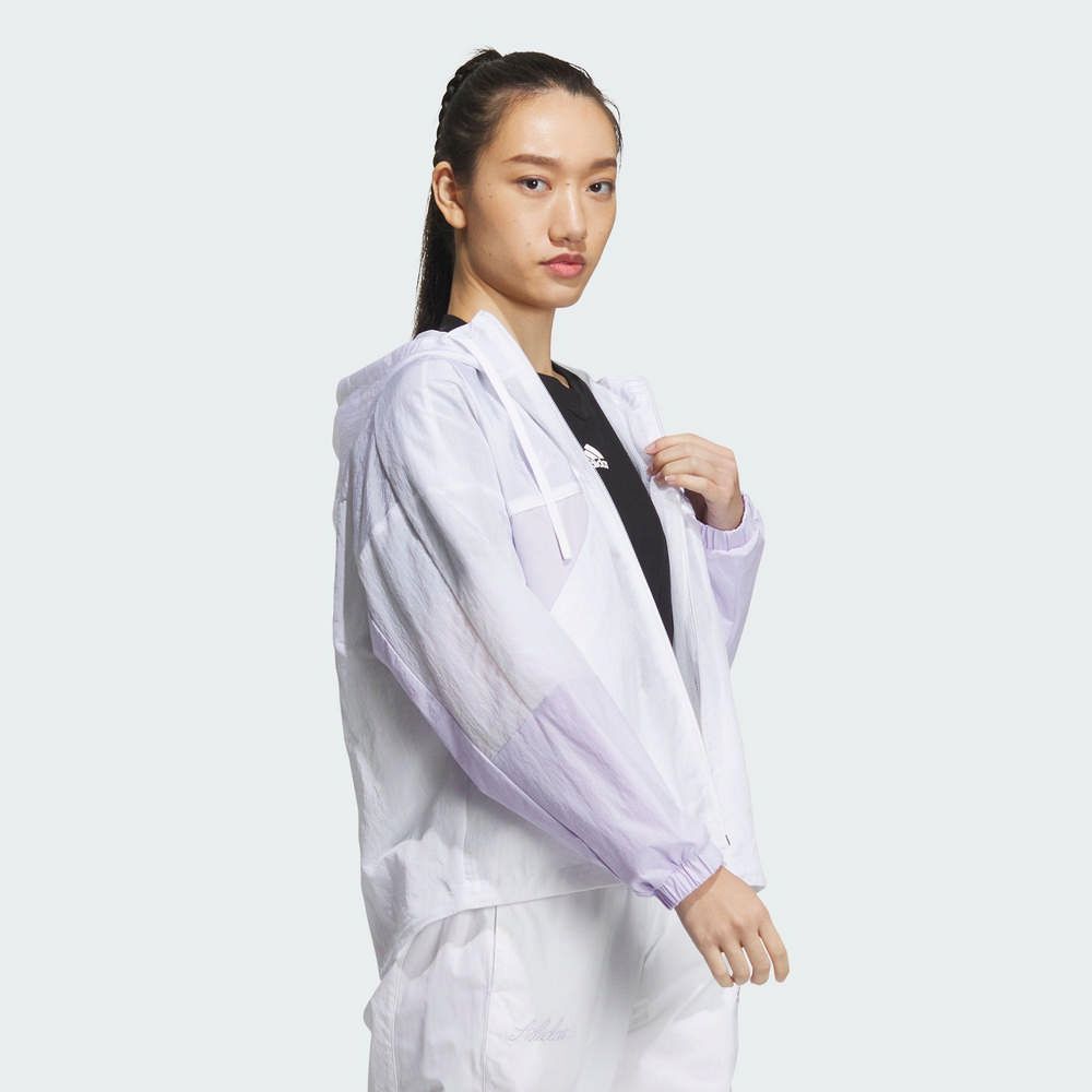 ADIDAS 愛迪達 女 風衣外套 紫-IP0751