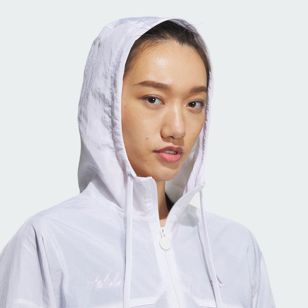 ADIDAS 愛迪達 女 風衣外套 紫-IP0751