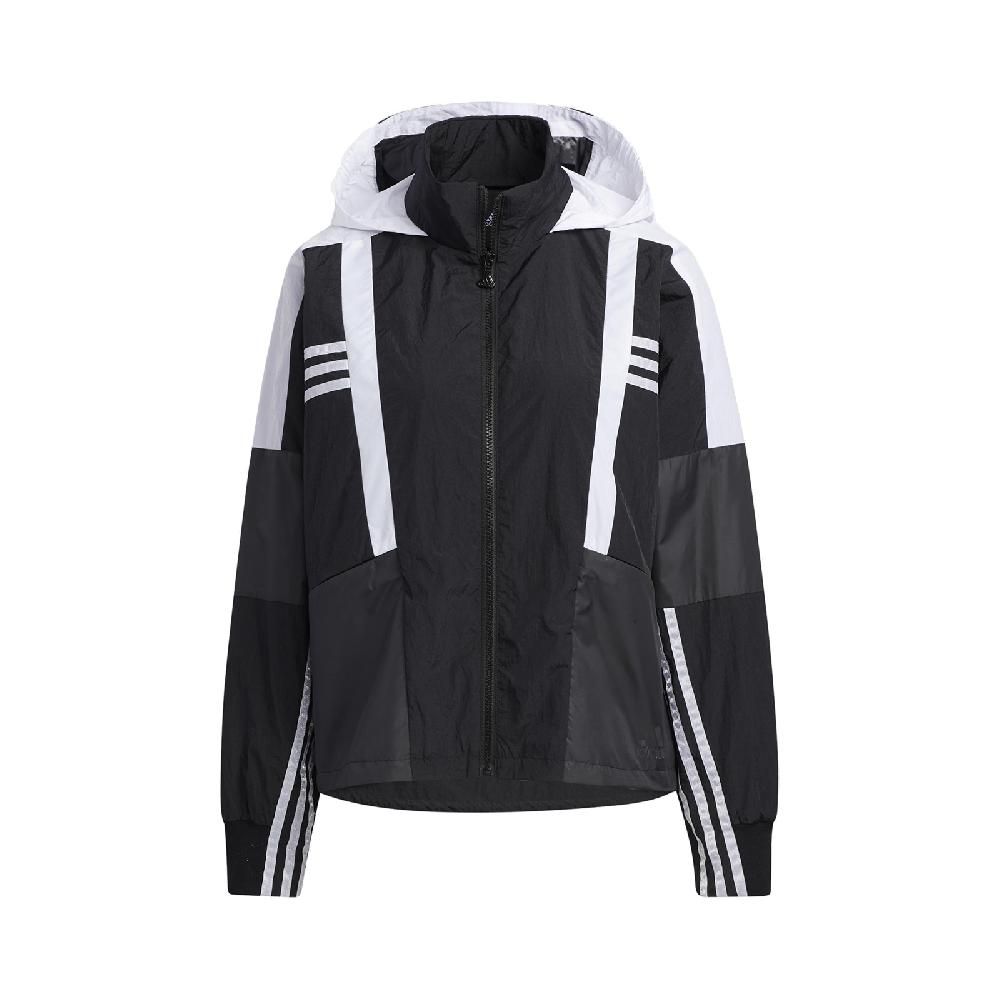 ADIDAS 愛迪達   外套 Sport Jacket Color 女款 黑 白 連帽外套 運動外套 H09730