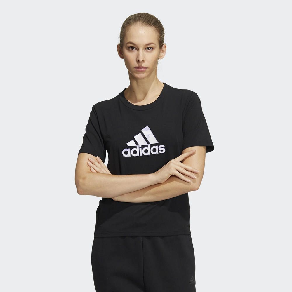 ADIDAS 愛迪達 MET BOS TEE 女 短袖上衣 黑-HF2486