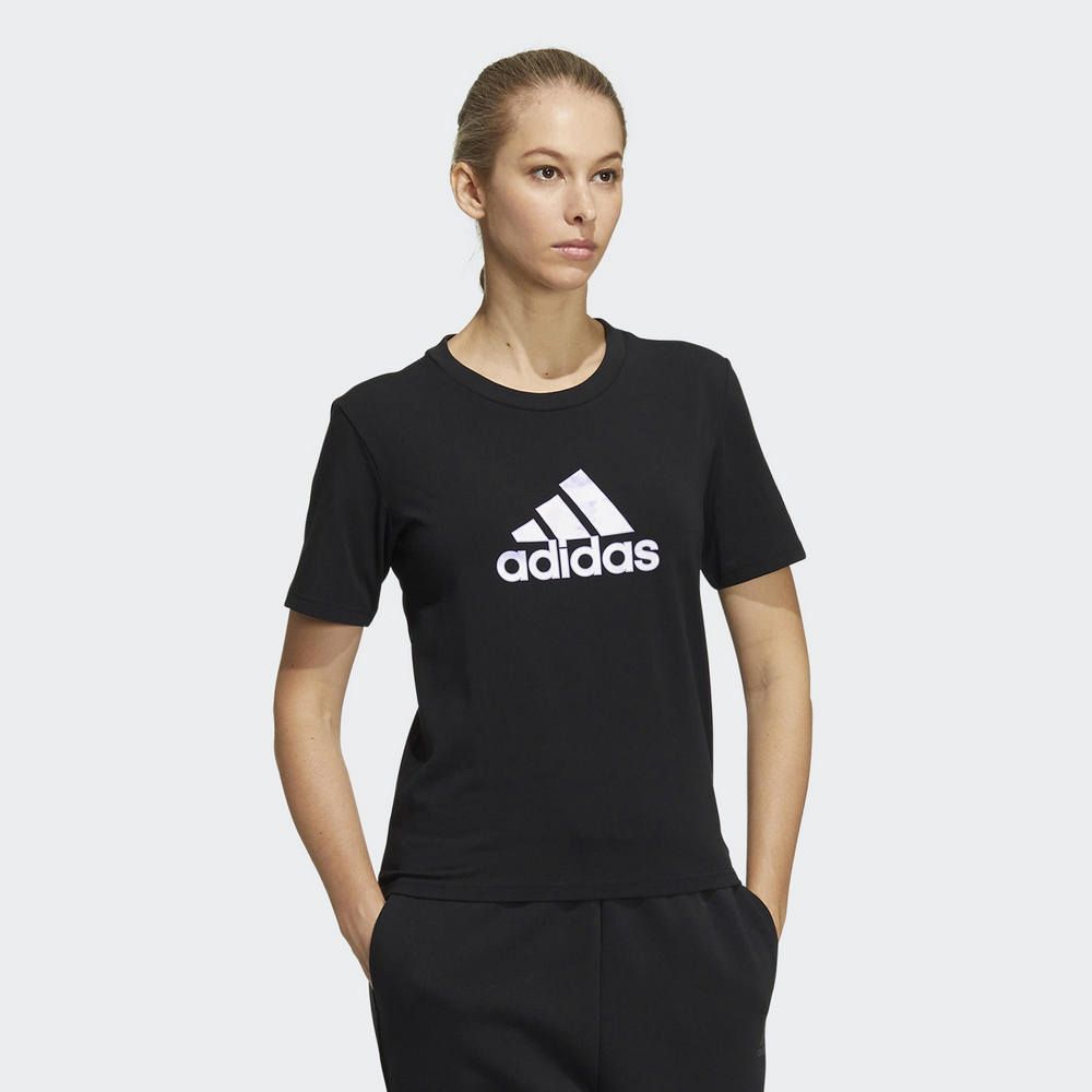 ADIDAS 愛迪達 MET BOS TEE 女 短袖上衣 黑-HF2486