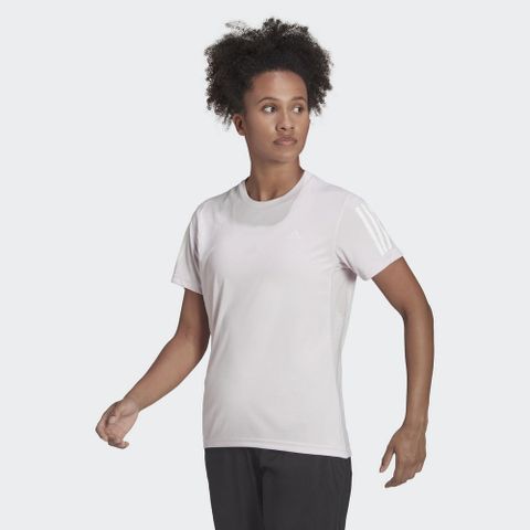 ADIDAS 愛迪達 OWN THE RUN TEE 女 短袖上衣 淡粉-HB9381