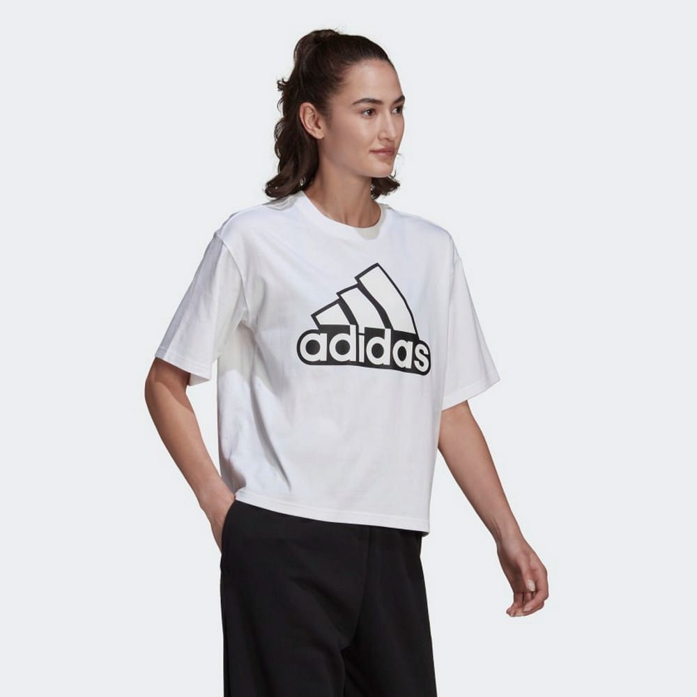 ADIDAS 愛迪達 W BLUV Q1 CRO T 女 短袖上衣 白-HC9183